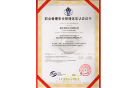 職業(yè)健康安全管理體系認證證書